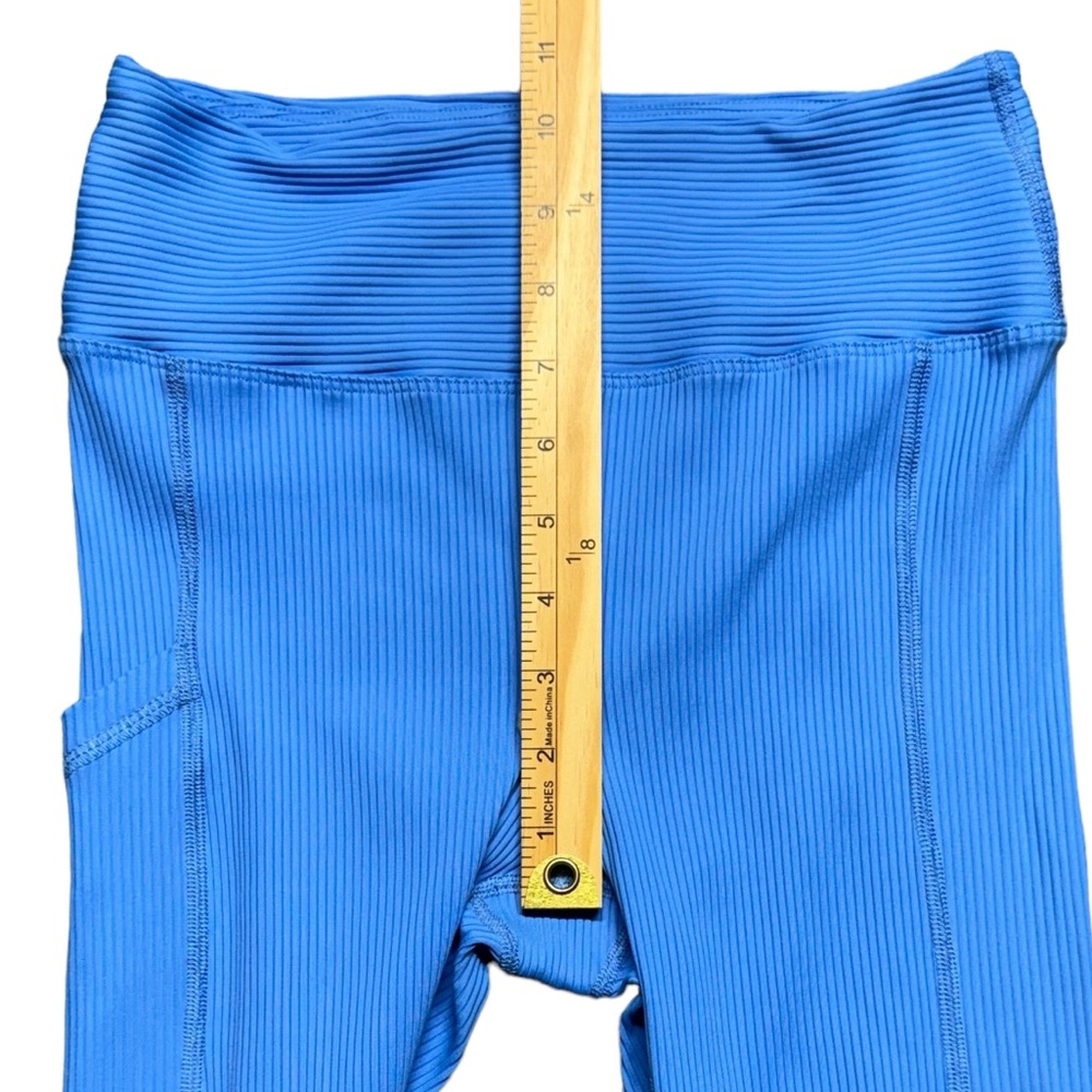 Year Of Ours Ribbed Pocket Leggings Womens Size Large High Waisted Blue Athletic - Picture 6 of 10